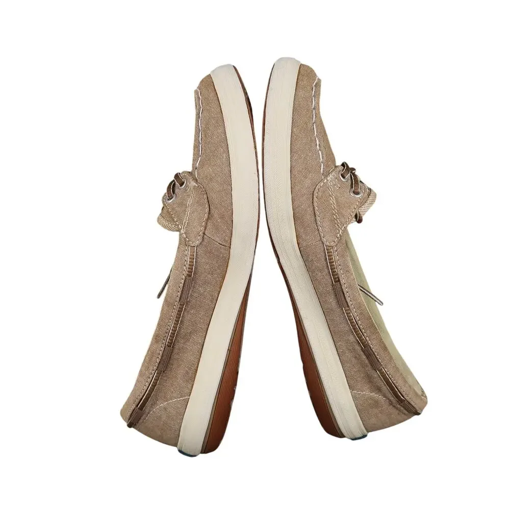 Keds Shoes Womens 7.5 Boat Sneaker Slip On Casual Comfort Two Eye Moc Toe Brown